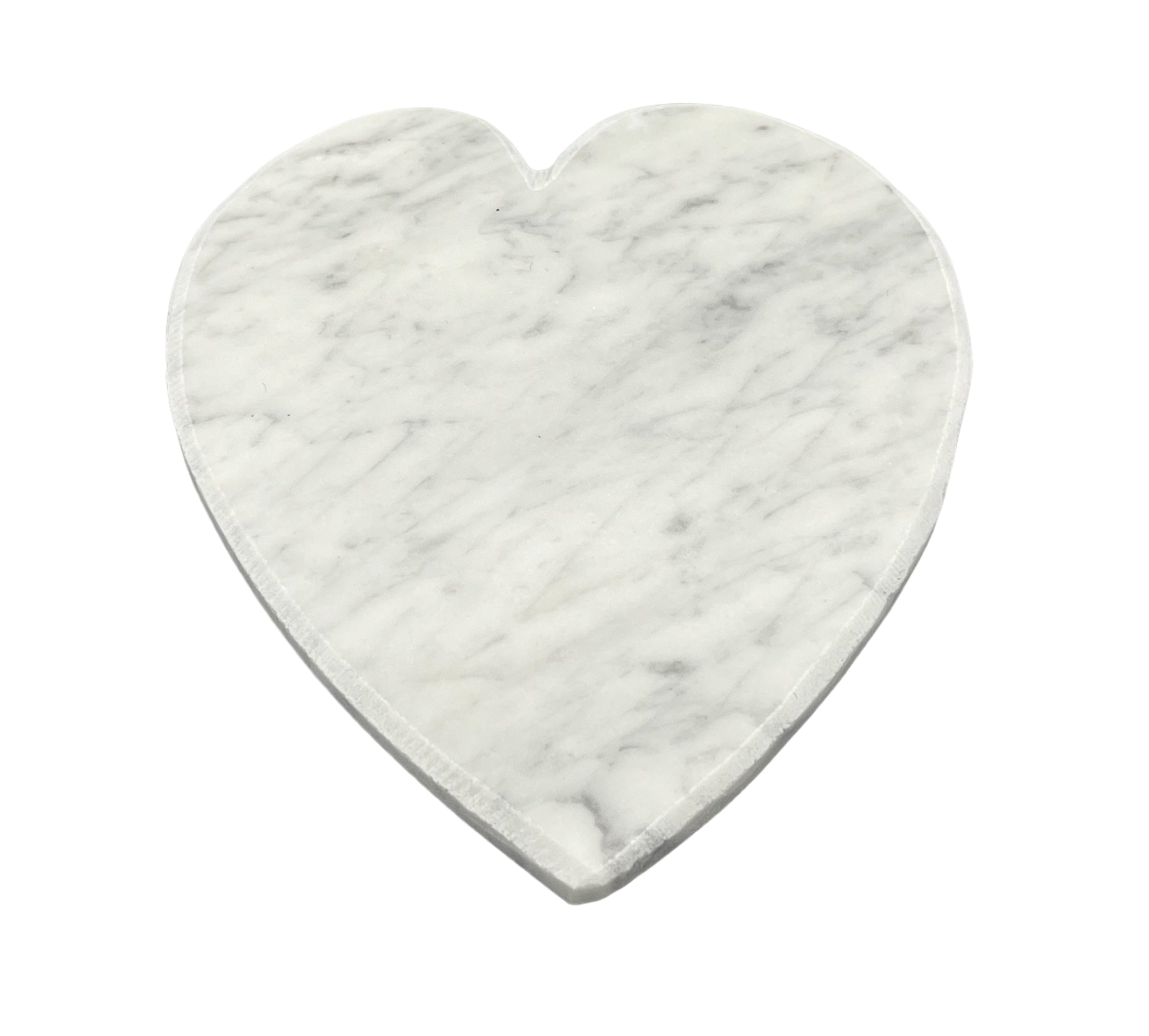 Salvamanteles en forma de corazón en mármol Bianco Cattani pulido - Carrara