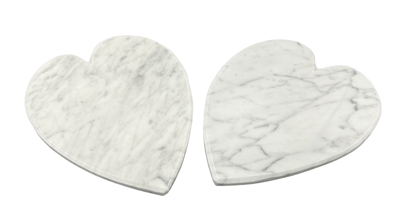 Sottopentola forma cuore Marmo Bianco Cattani lucido - Carrara - anticalarderiamafalda.com