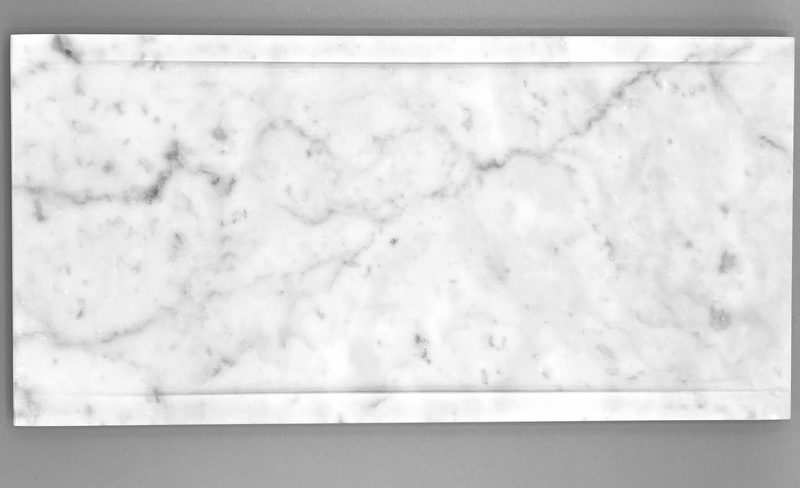 Vassoio in marmo di Carrara e marmo verde #1